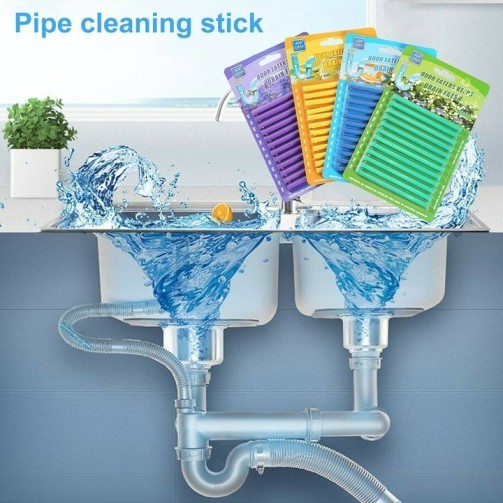 Pipe Cleaning Sticks Oil  Kitchen Toilet  Drain Cleaner 12 Pcs